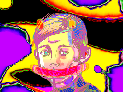 Smile arte arte digital azul ciano cores rosa sorriso texturas verde
