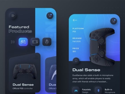 PlayStation console App UI app design ui