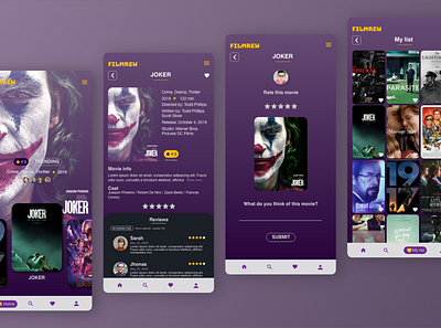 Movies Rating App app app design design movies app purple