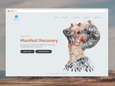 Web design for recovery center clean creative hero section minimal recovery simple user interface web design