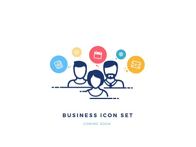 Business Icon Set - coming soon business icon icons set illustration modern people team