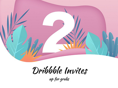 Dribbble invites giveaway creative hero section illustration modern vector