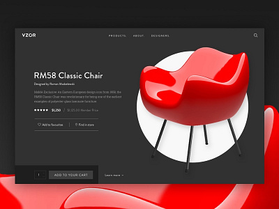 Product page for interior design shop clean creative design ecommerce furniture furniture store hero section interface interior design product page shop simple ui web design