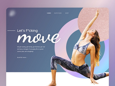 Landing page for Yoga Studio branding creative design fitness gradient hero hero section illustration landing page modern sport typography web design yoga