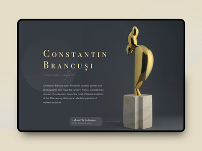 Brancusi - Artist Presentation Hero Section