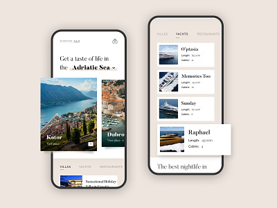 Mobile Experience for Luxury Travel clean creative minimal modern travel ui ux yacht