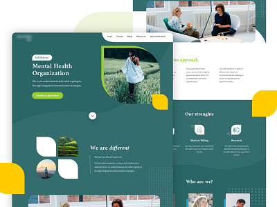 Homepage for Mental Health Institution creative design hero section landing page modern typography web design