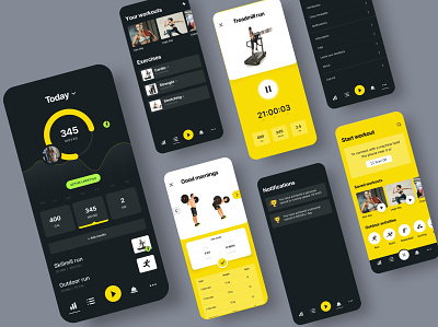 Mobile UI for Gym App app clean fitness gym mobile mobile app modern ui userinterface ux