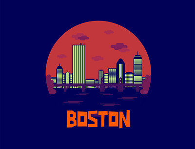 Boston Skyline adobe illustrator boston design graphic design illustration vector