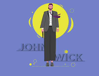 Flat_Illustration behance branding design dribble flat flatdesign illustration illustrator john wick marketing minimal minimalist vector