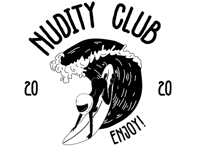 NUDITY CLUB artwork artworks biker black white brand design branding club design illustration illustrator nudity vector