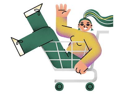 Go shopping! 2d character customer flat illustration girl illustration joyful lizasanchez shopping tradalaxy