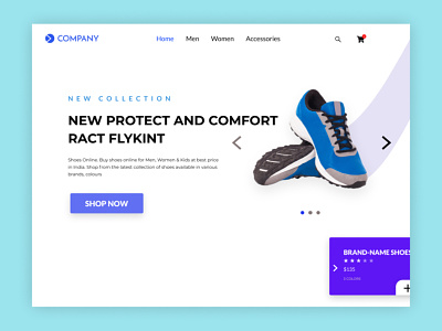 Shoe Website Header design shoe shoeweb shopping ui vector web website