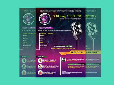 Flyer design for singing competition branding business company design illustrator pds photoshop sing singer singing vector