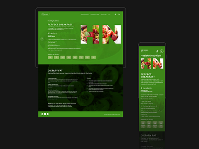 Healthy Nutrition design ui ux web