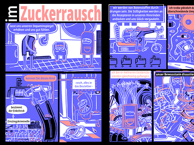 im Zuckerrausch cartoon comic illustration vector zuckerfrei