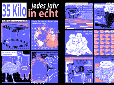 35 Kilo cartoon comic illustration vector zuckerfrei