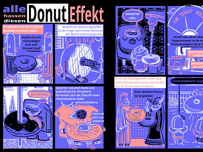 alle hassen diesen Donuteffekt cartoon comic illustration vector zuckerfrei