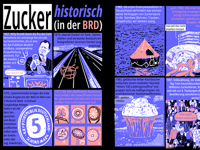 Zucker historisch cartoon comic illustration vector zuckerfrei