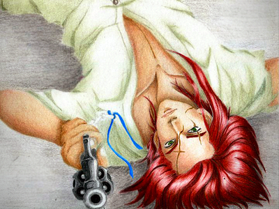 Kizuato anime character gun hair
