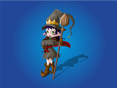 Chibbi Witch ^_^ anime broom character chibi cute design game illustration princess queen witch