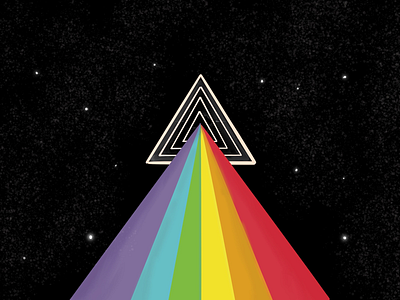 The Brighter Side of the Moon dark side of the moon illustration pink floyd prism procreate