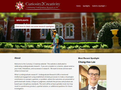 Curiosity2Creativity Homepage design drupal ui web