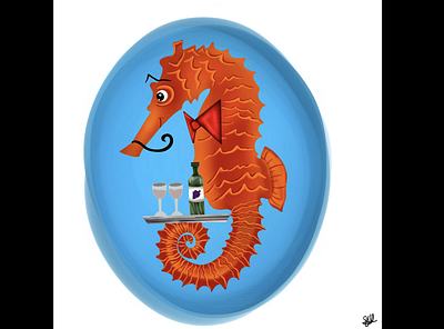 Sheldon the Seahorse art design digital illustration drawing graphic design illustration painting