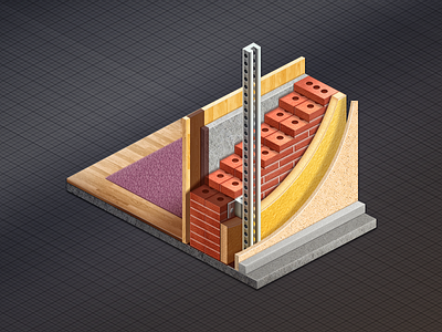 Wall-01 brick bricks building carpet floor icon illustration metal wall wood