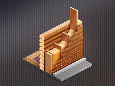 Wall-04 brick bricks building carpet floor icon illustration metal wall wood