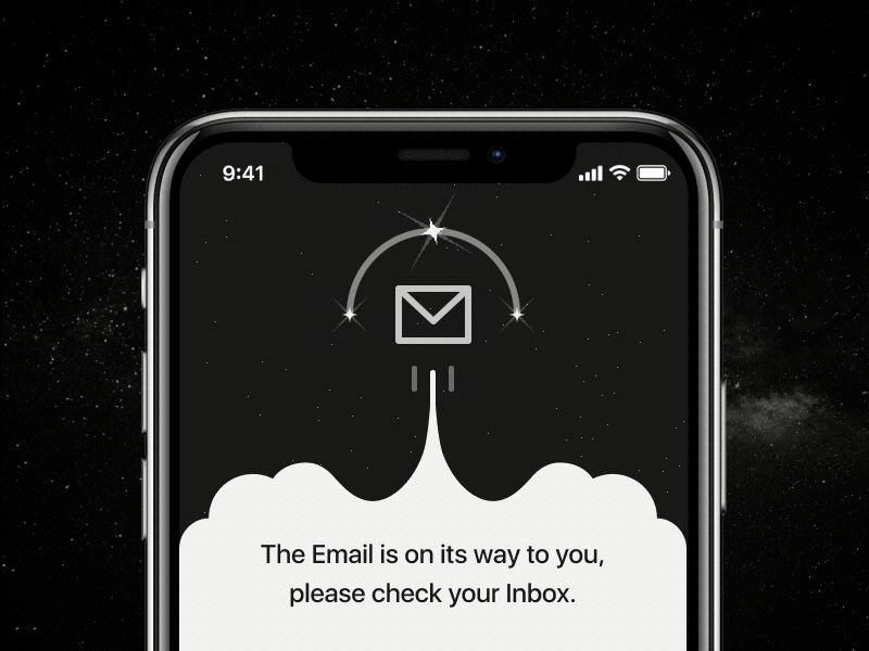 Please check your inbox animation mobile motion on boarding ui