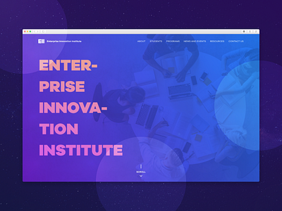 Enterprise Innovation Institute Landing Page 2d abstract branding gradient landing typography ui user interface web