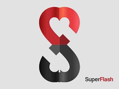 SuperFlash logotype black casino hearts logo logotype red spades