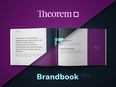 Sneak peek into Theorem brand book brandbook branding design guide logo logotype print rebrand style theorem typography