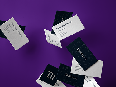 Theorem Business Cards branding business card collateral design logotype print rebrand theorem typography