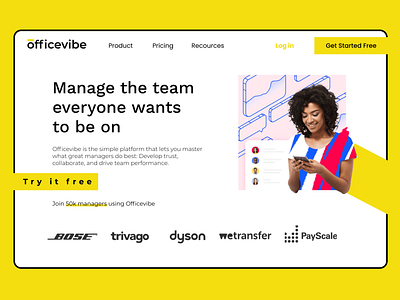 Officevibe landing page redesign