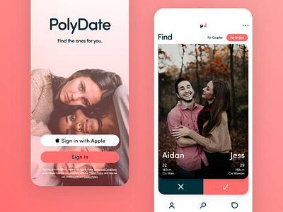 PolyDate app branding chat chatapp clean dating datingapp minimal portfolio profile social ui design uidesign uiux userinterface uxdesign