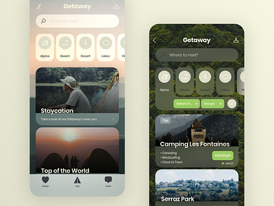 Getaway adobexd airbnb app appdesign branding camping clean ecommerce holiday interface lodging marketplace minimal online portfolio ui uidesign ux uxdesign