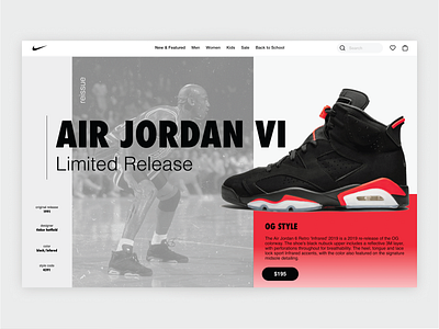 Air Jordan 6 - Landing Page Design