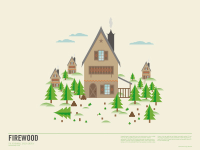 Firewood illustration print
