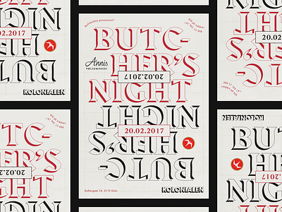 Kolonialen Butchers Night poster print typography