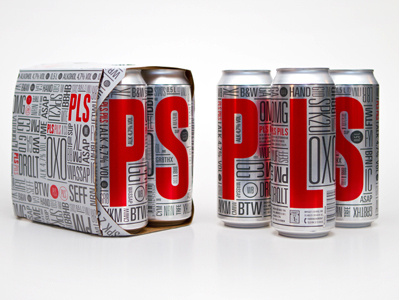 Pls Beer 6 Pack packaging typography