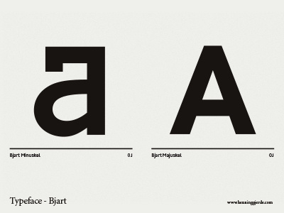 Bjart font typography