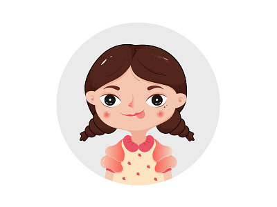 little girl character animation illustration