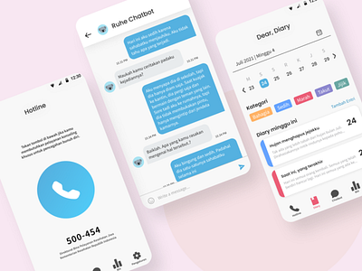 Mental Health App app design chatbot diary