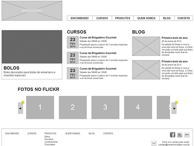 Nena Chocolates - Wireframe