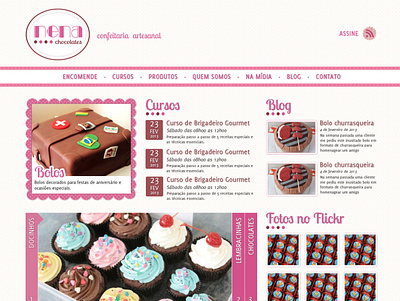 Nena Chocolates - Homepage branding design typography web