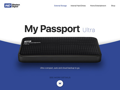 Daily UI 003 - Landing Page (above the fold) 003 blue daily ui dailyui harddisk landing page ui ux website white