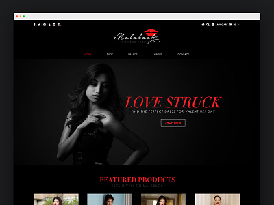 Malabach - Fashion Based E-commerce Website black dark ecommerce fashion malabach red sans serif ui ux valentines web website