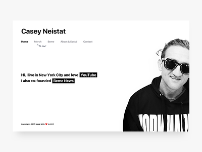 Casey Neistat - Personal Website black casey helvetica minimal. white neistat personal portfolio san francisco sf vlog website youtube